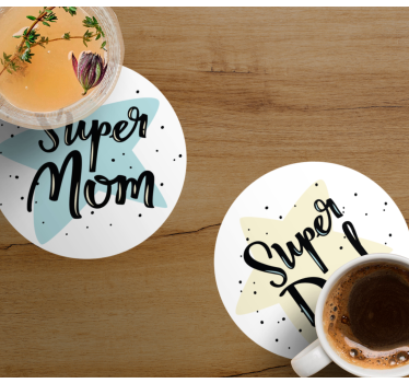 Podstawki pod kubki wzory Dla mamy i taty - TenStickers