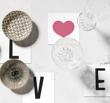 Podkładki pod kubki z napisem love - TenStickers