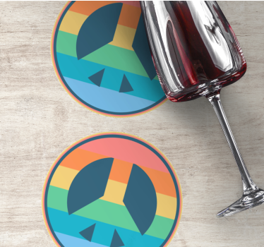 Vintage podstawka pod kubek retro symbol pokoju - TenStickers