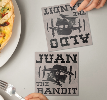 Vintage podstawka pod kubek sylwetka juana bandity - TenStickers