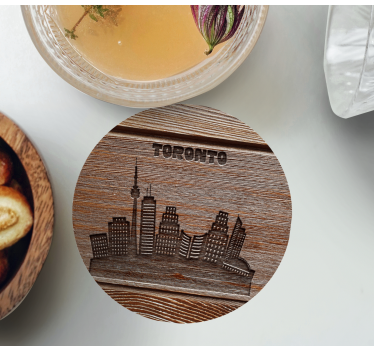 Vintage podstawka pod kubek sylwetka toronto - TenStickers