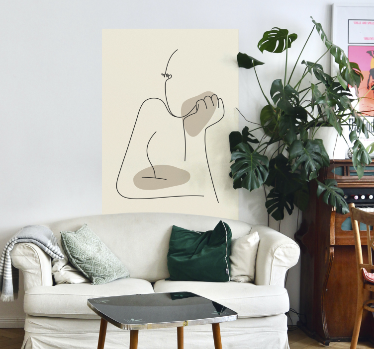 Plakat artystyczny abstrakcyjna linia sztuki przód - TenStickers