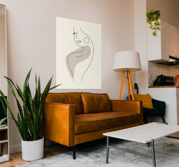 Plakat artystyczny z rysunkiem kobiety - TenStickers