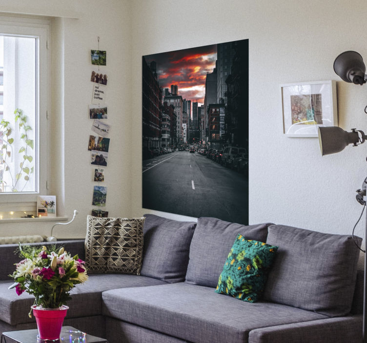 Plakat miasta i państwa ulica w nowym jorku - TenStickers