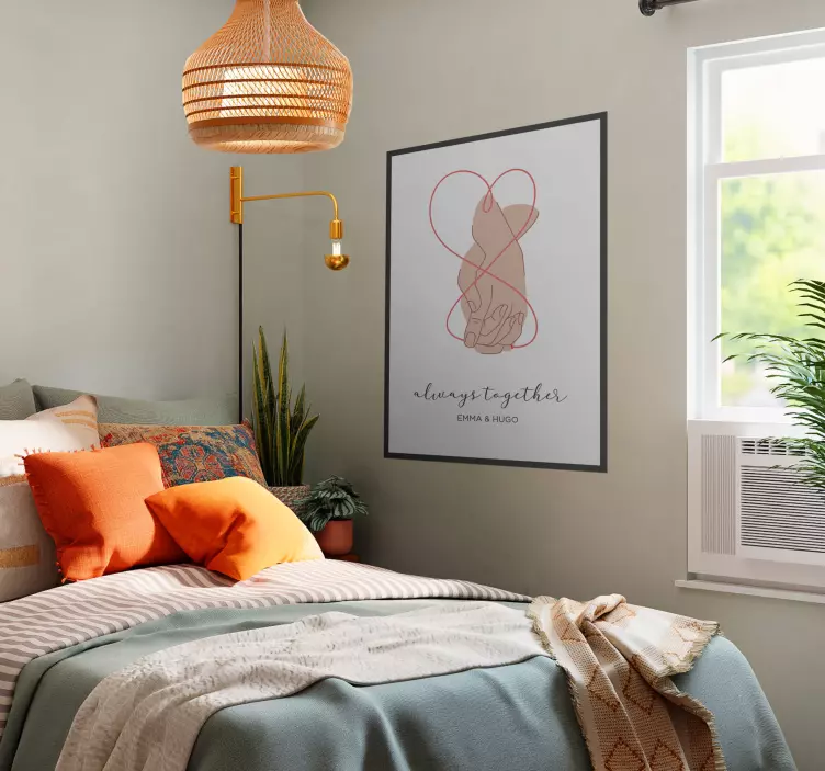 Plakat do sypialni dwuosobowej zawsze razem - TenStickers
