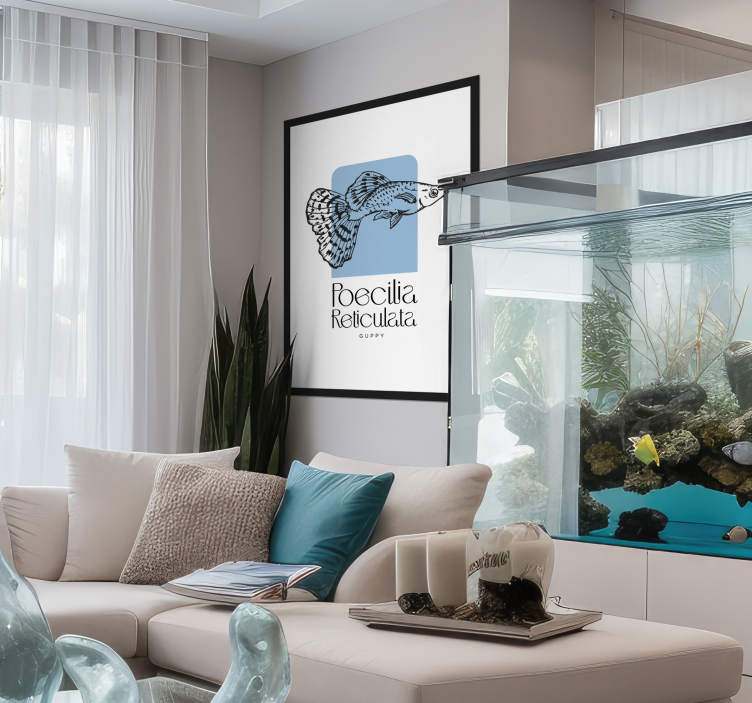 Plakat z rybami gupikowa - TenStickers