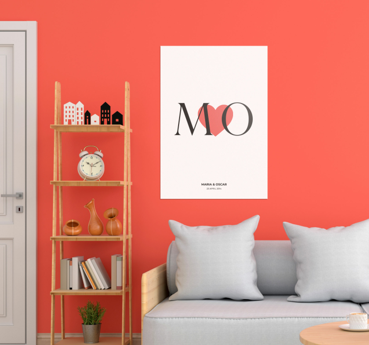 Spersonalizowany plakat z inicjałami miłości - TenStickers