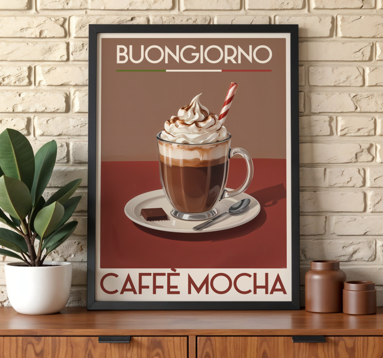 Klasyczny plakat kawa mocha - TenStickers