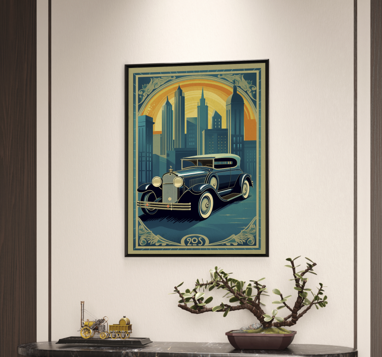 Plakat art deco samochód z lat 20. - TenStickers