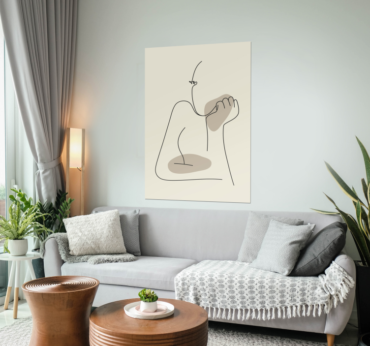 Plakat artystyczny abstrakcyjna linia sztuki przód - TenStickers