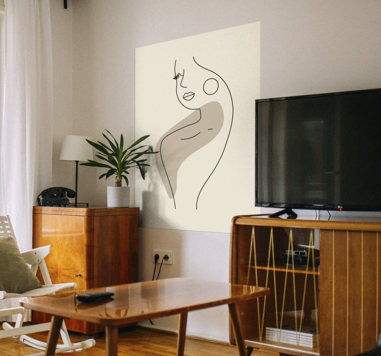Plakat artystyczny z rysunkiem kobiety - TenStickers