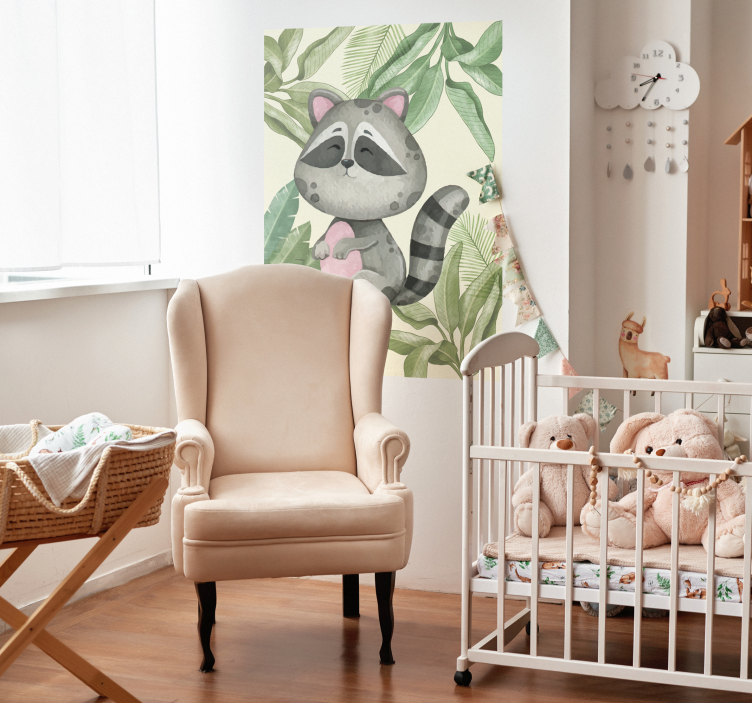 Plakat do pokoju dziecka szop pracz z dżungli - TenStickers