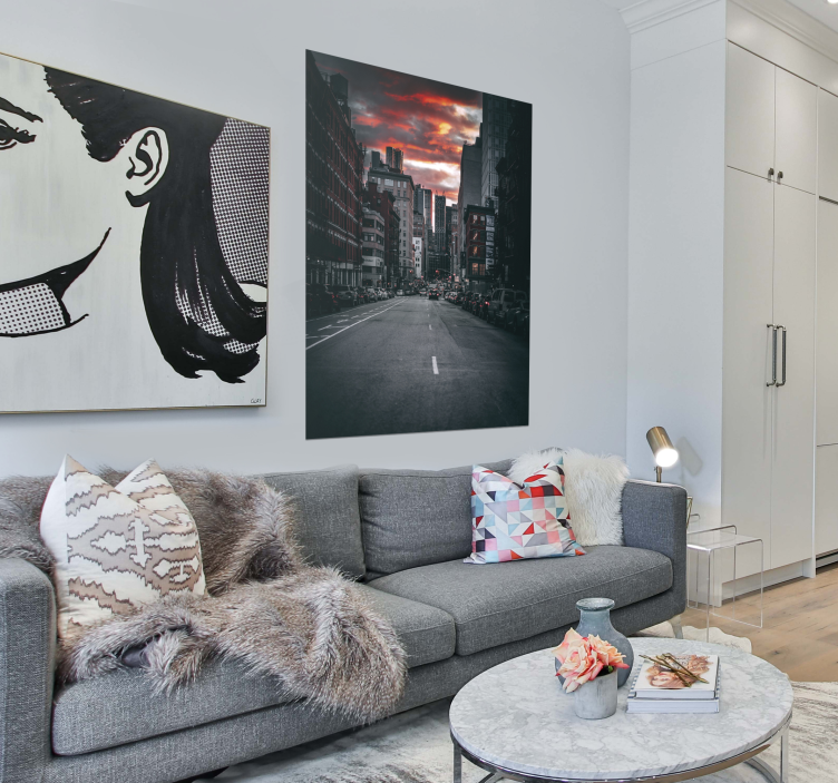 Plakat miasta i państwa ulica w nowym jorku - TenStickers