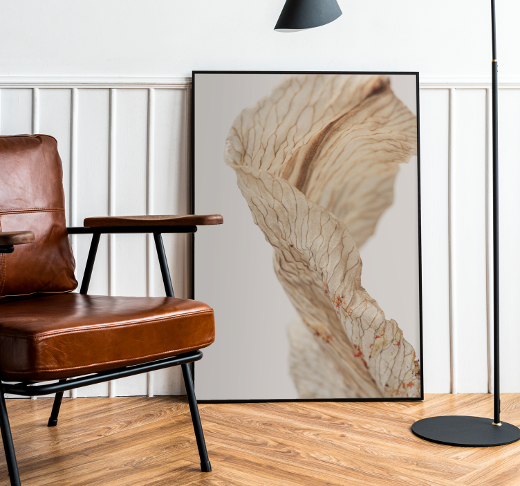 Plakat minimalistyczny makro zdjęcie liścia - TenStickers