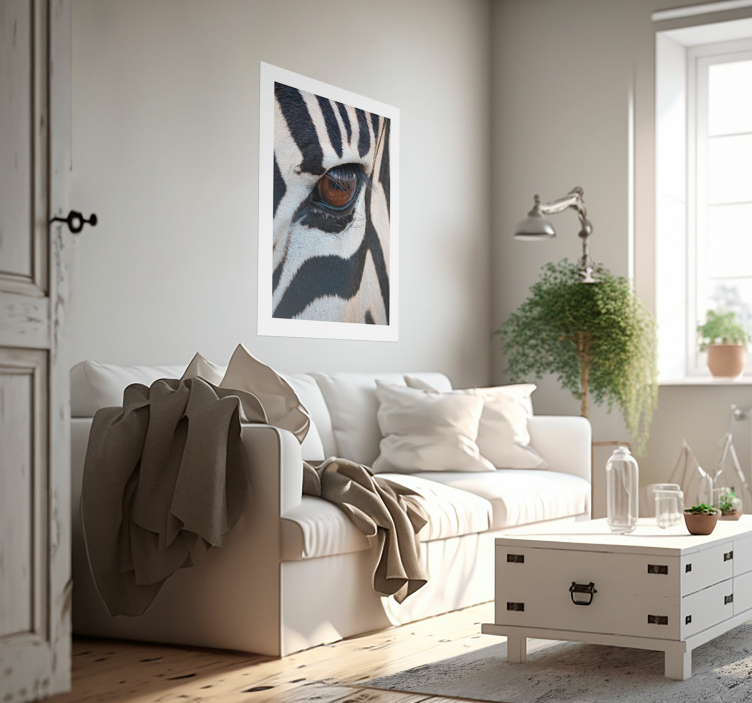 Plakat na ścianę oko zebry - TenStickers