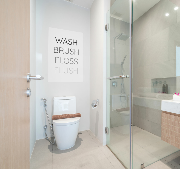 Plakat spłukiwania nici dentystycznej do mycia pędzli - TenStickers