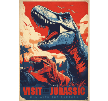 plakat dinozaury odwiedź jurę - TenStickers