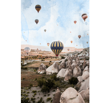 Plakat miasta i państwa balony powietrzne w kapadocji - TenStickers