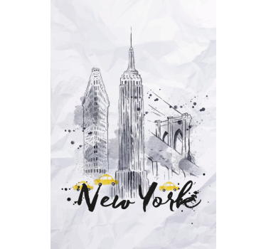 Plakat miasta i państwa skyline nowego jorku - TenStickers
