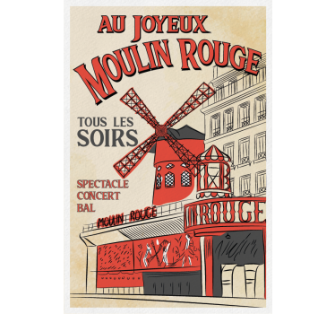 Plakat miasta i państwa moulin rouge - TenStickers