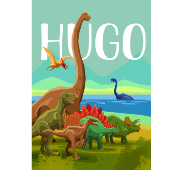 Plakaty na zamówienie niestandardowa nazwa dinozaura - TenStickers