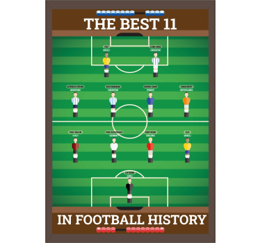 Plakat do sypialni dla nastolatka najlepsza 11-tka w historii fut - TenStickers