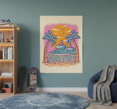 Plakat dla nastolatka pozytywne wibracje surfingu - TenStickers