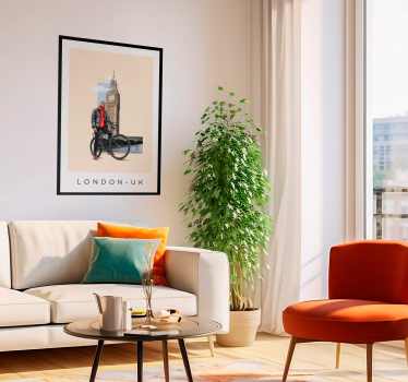 nowoczesne plakaty do salonu kolaż londyński - TenStickers