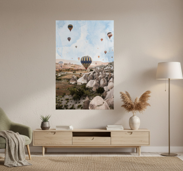 Plakat miasta i państwa balony powietrzne w kapadocji - TenStickers