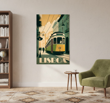 Plakat miasta i państwa - ilustracja w stylu vintage lizbony - TenStickers