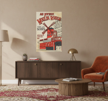 Plakat miasta i państwa moulin rouge - TenStickers