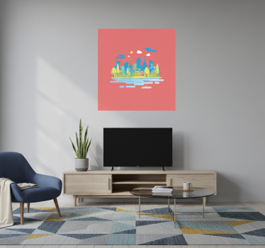 Plakat miasta i państwa nowoczesny krajobraz miejski - TenStickers