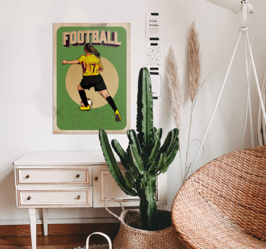 Plakat retro piłki nożnej kobiet - TenStickers
