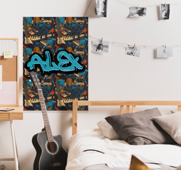 Plakaty na zamówienie niestandardowe graffiti muzyczne - TenStickers