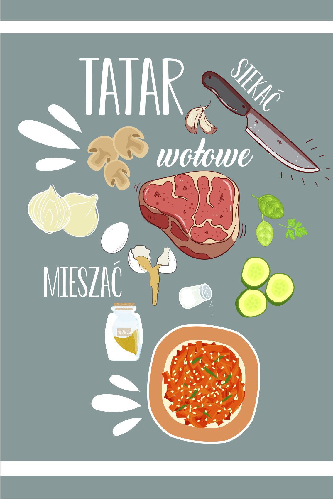 Plakat do kuchni tatar na talerzu - TenStickers