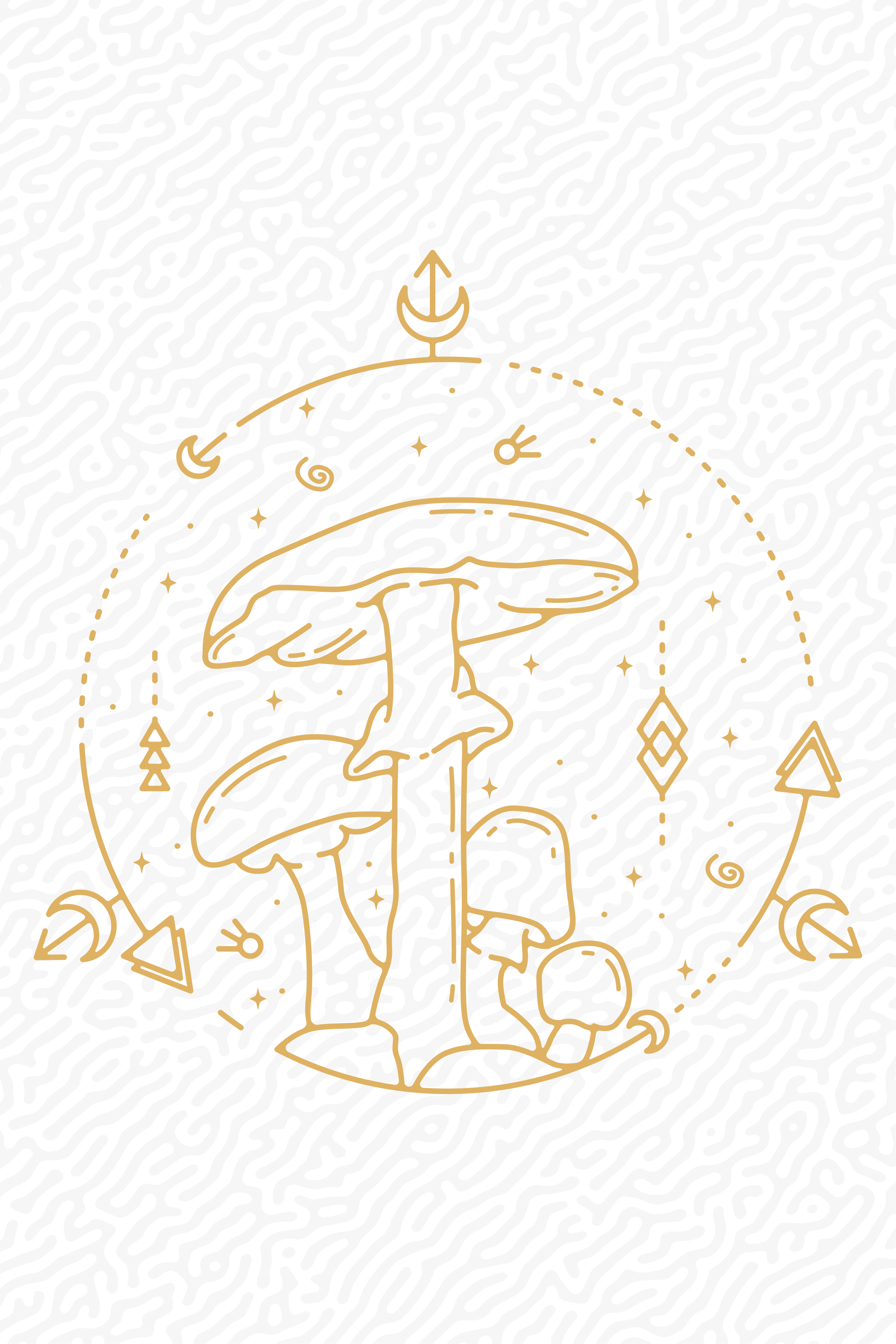 Plakat do kuchni w geometryczny wzór grzybów - TenStickers