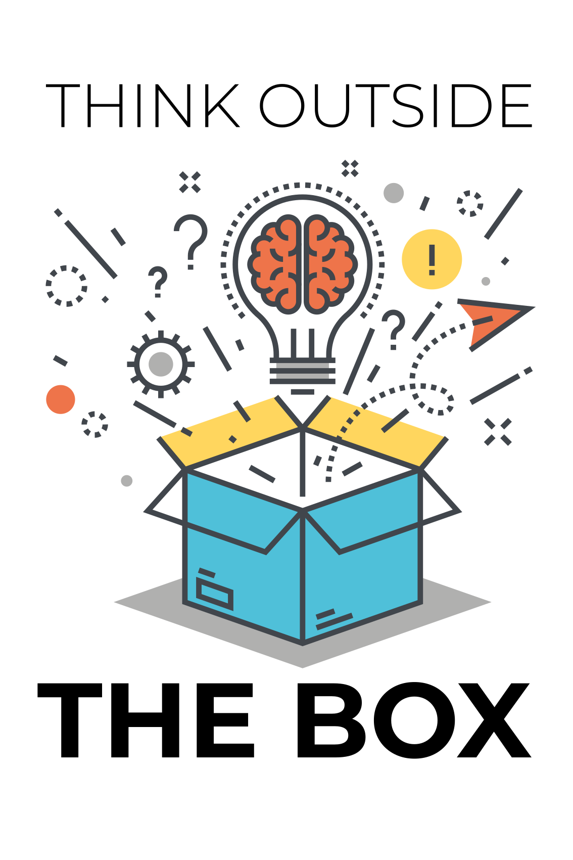 Plakat do biura myśl poza schematami - TenStickers