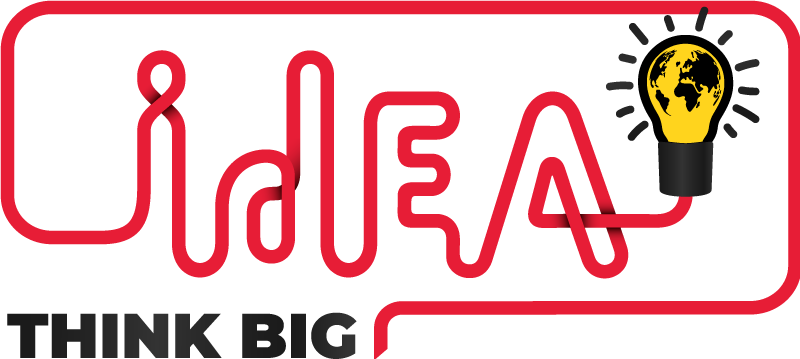 Plakat do biura myśl na wielką skalę żarówka - TenStickers