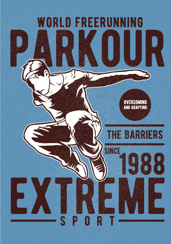 Plakat do pokoju nastolatka vintage parkour - TenStickers
