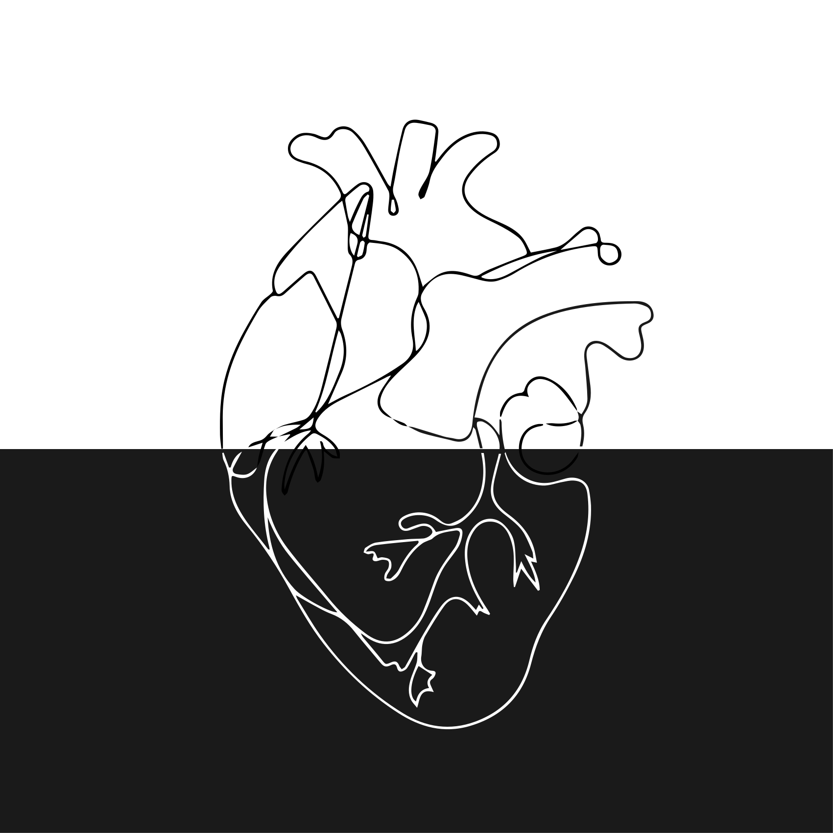 Plakat do pokoju nastolatka geometrical heart lineart - TenStickers