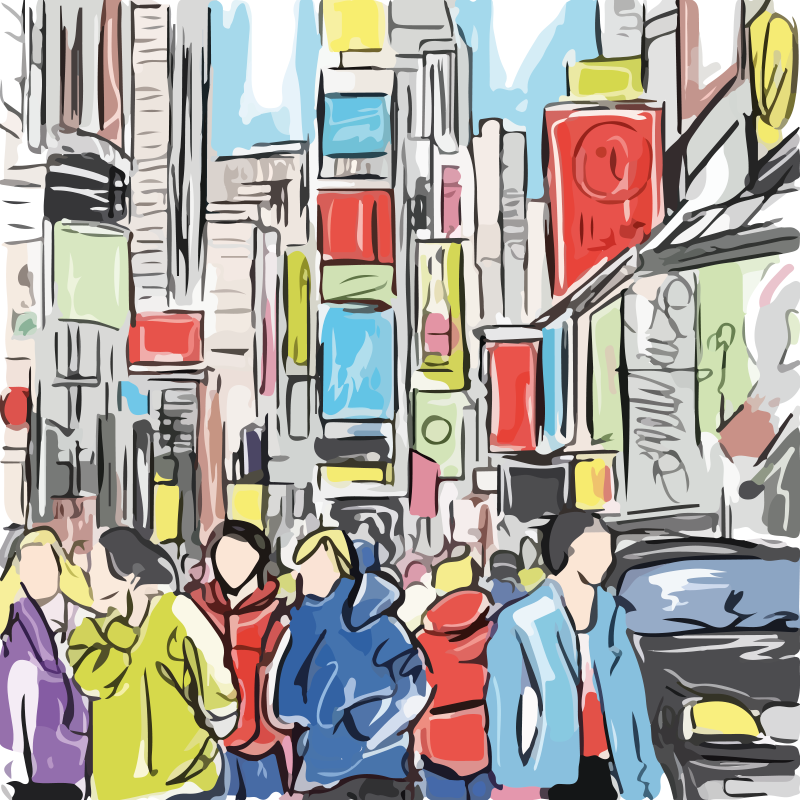 Plakat do salonu nowoczesne postacie z nowego jorku - TenStickers