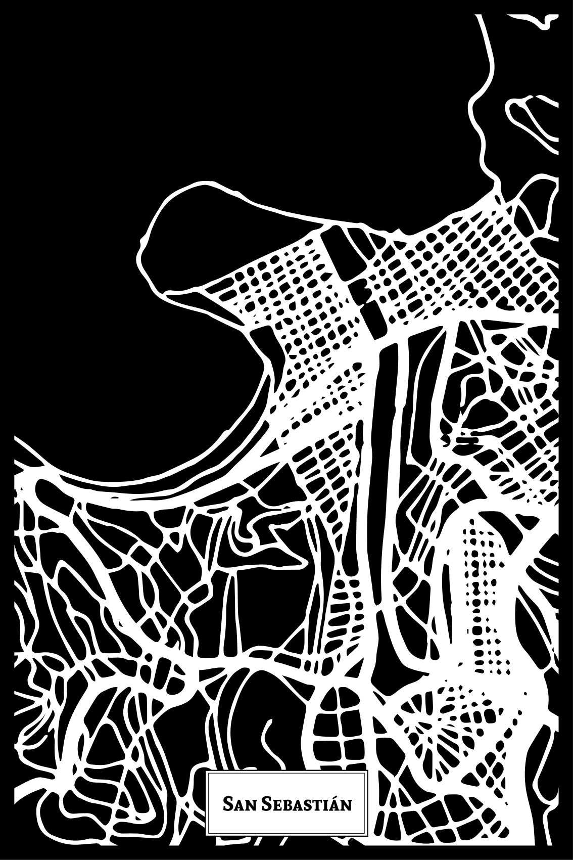 Plakat do salonu mapa topograficzna San Sebastián - TenStickers