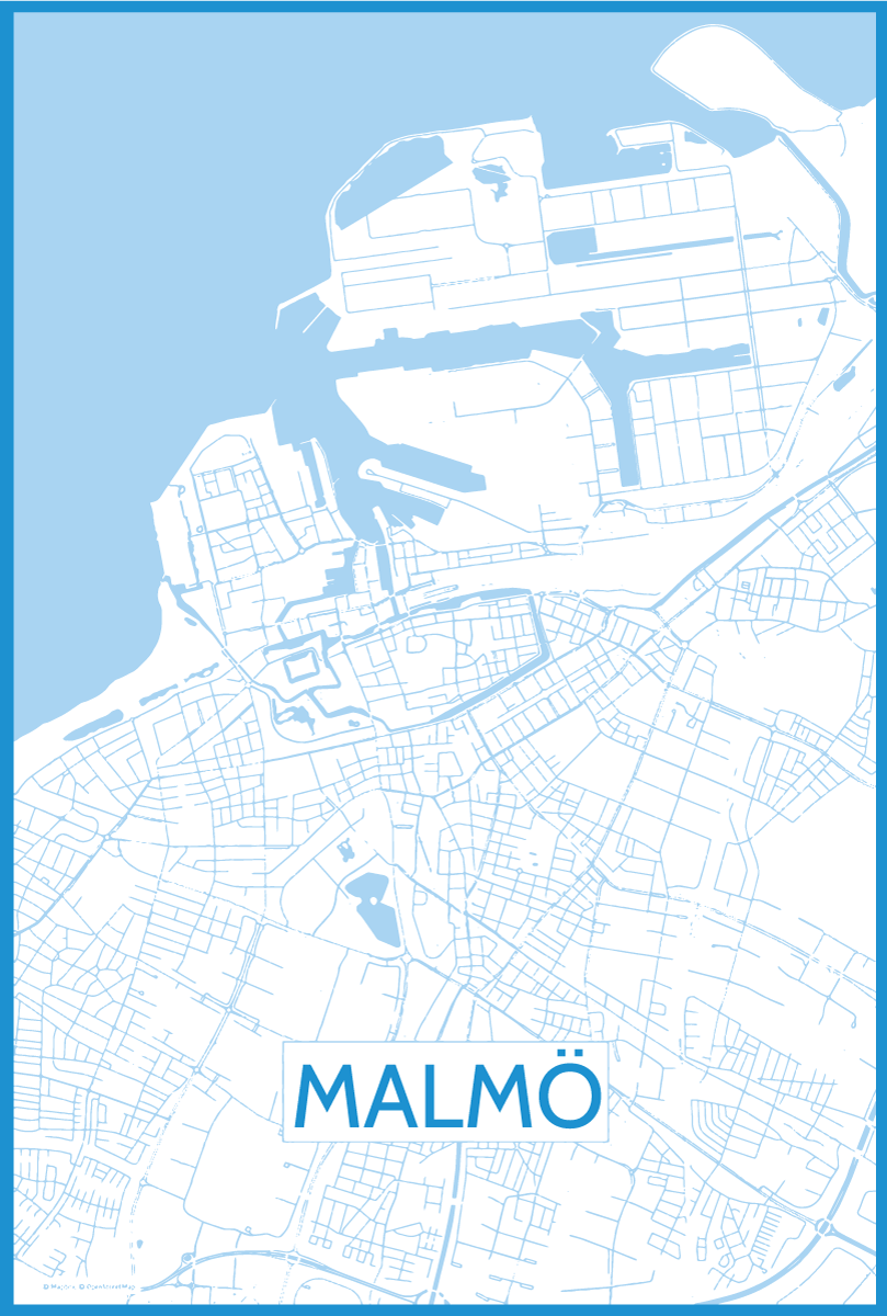 Plakat do salonu mapa malmö - TenStickers