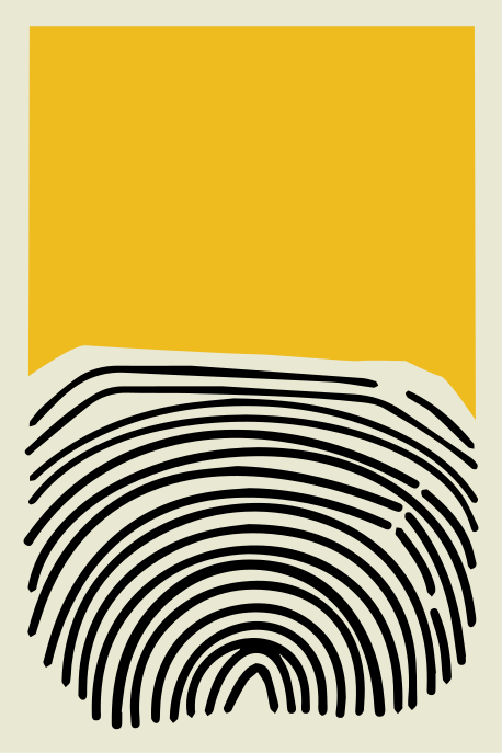 Plakat do salonu abstrakcyjny żółty obraz z czarnymi liniami - TenStickers