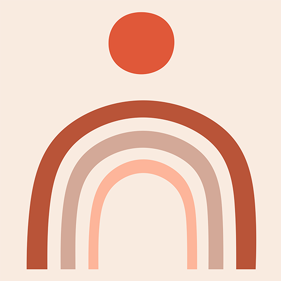 Plakat do salonu artystyczna tęcza na ścianę - TenStickers