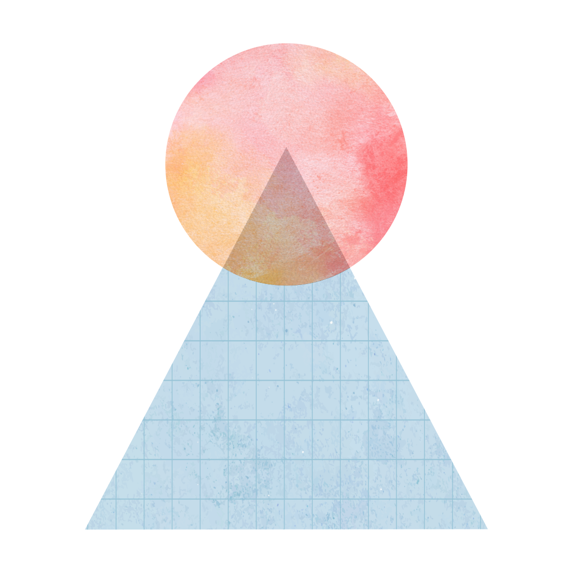 Plakat do salonu słońce i trójkątna grafika - TenStickers