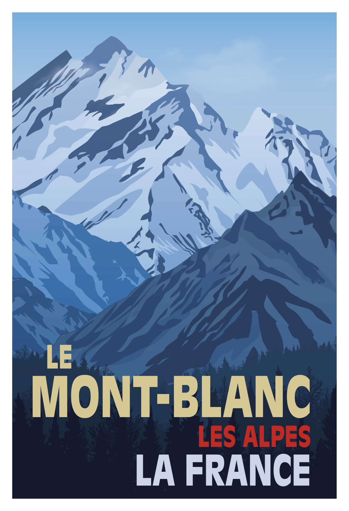 Plakat do salonu w stylu retro mont-blanc - TenStickers