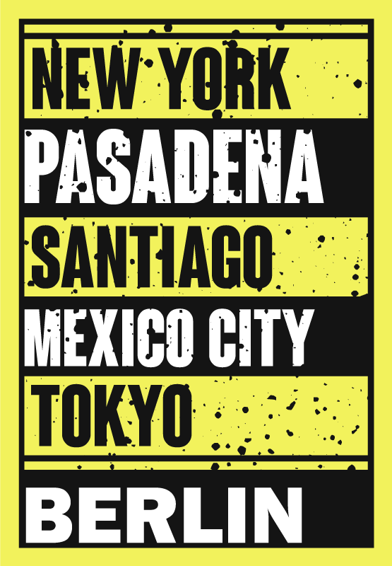 Plakat z frazą nakładka tekstowa z miastami - TenStickers