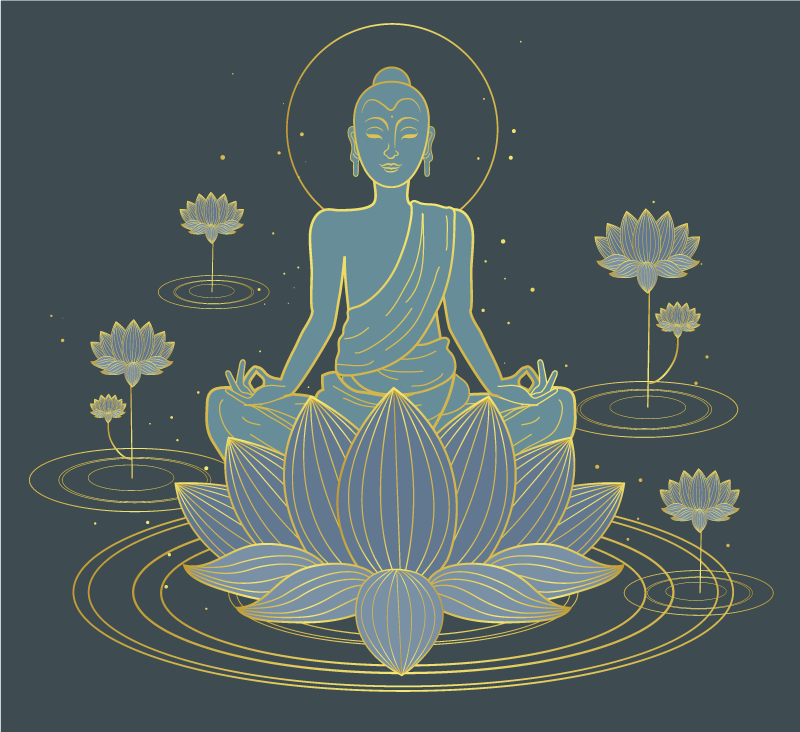 Plakat zen medytujący budda - TenStickers