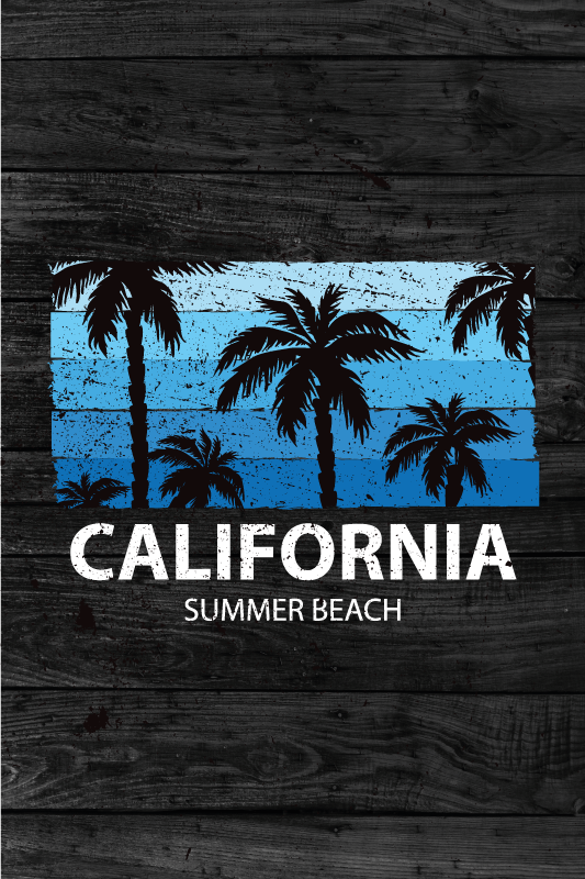 Plakat miasta i państwa plaża letnia w kalifornii - TenStickers